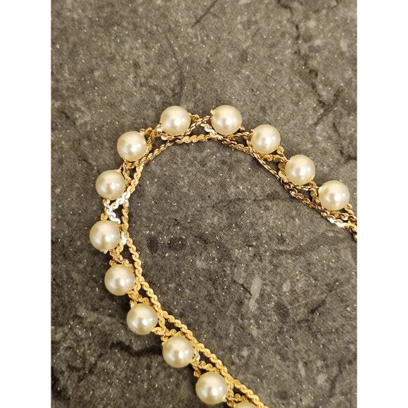 Napier Dainty Pearl and Scalloped Chain Bracelet - Picture 3 of 4